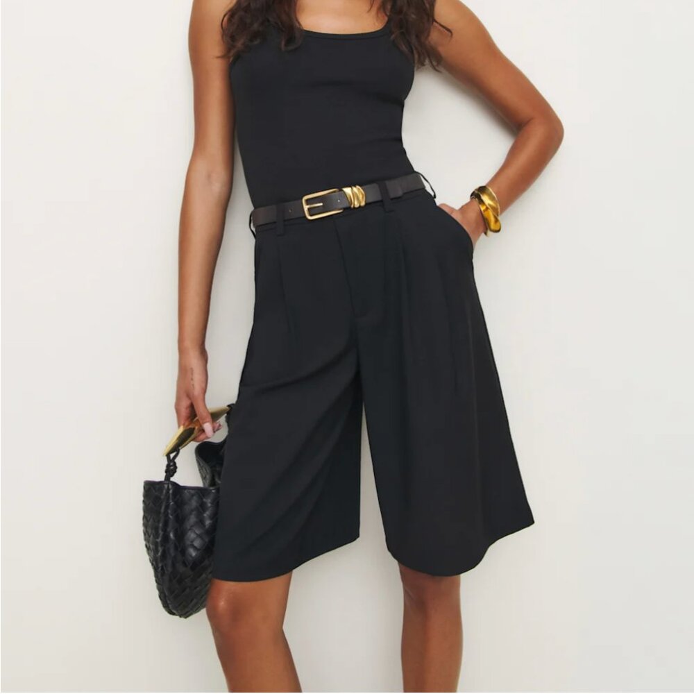 Reformation Drew Low Rise Short Black - Size 12